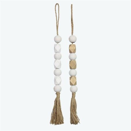 YOUNGS Wood Wall Hanging Blessing Beads, Assorted Color - 2 Piece 21628